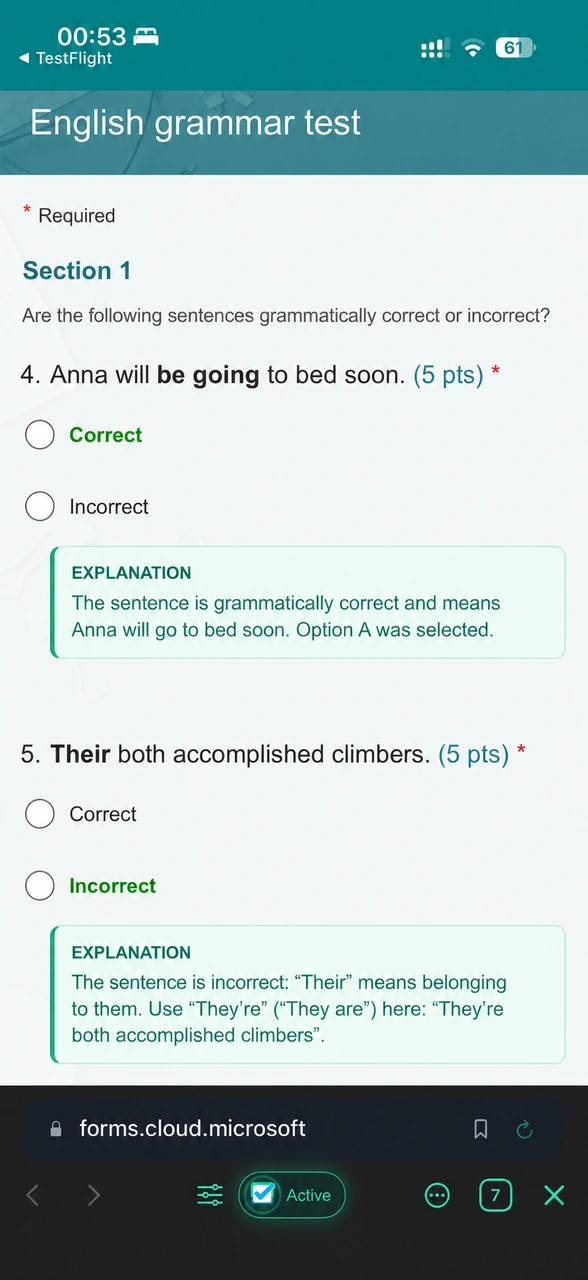 Ekran aplikacji Quizonator na iPhonie